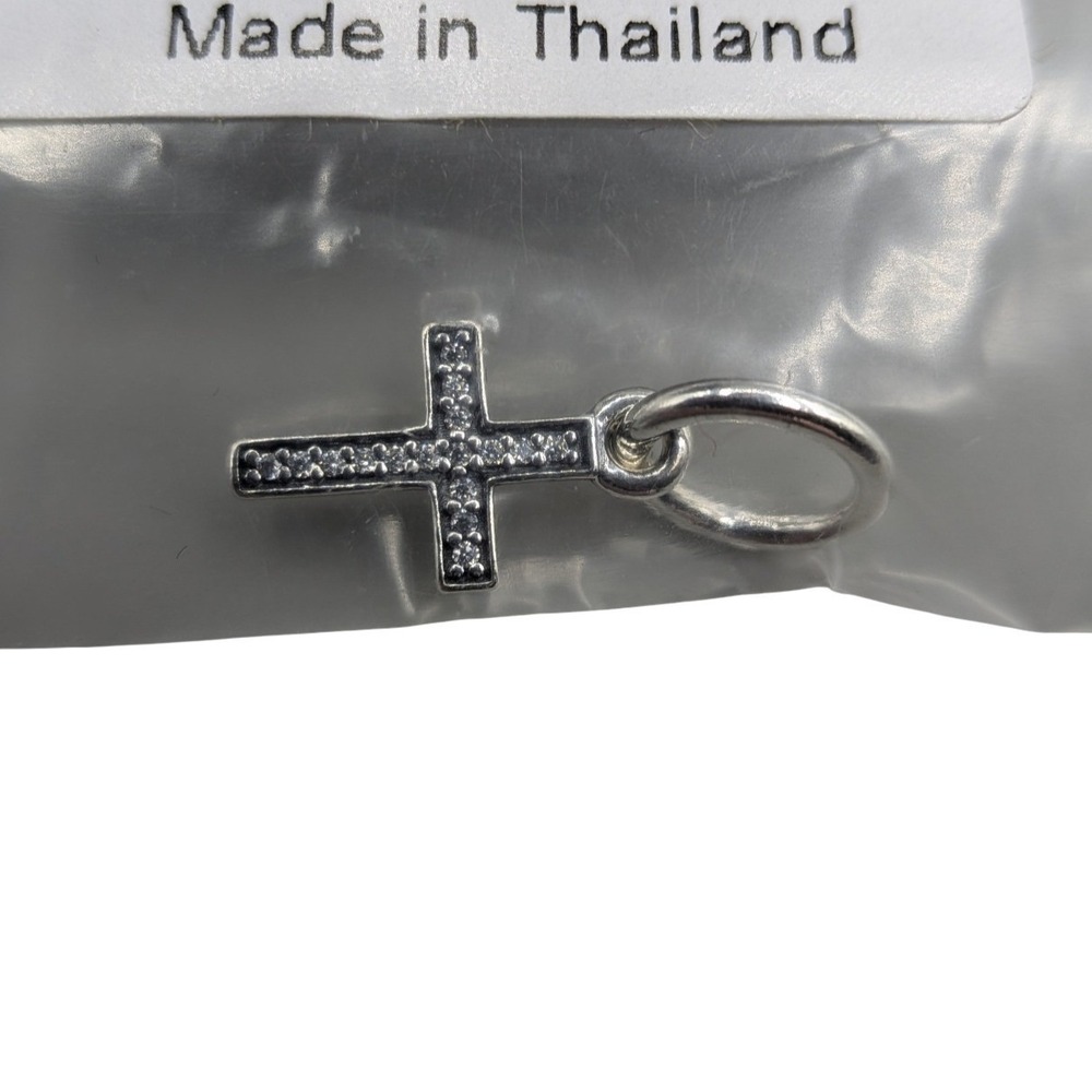 Pandora Faith Cross Dangle Charm Sterling Silver Clear CZ 791310CZ